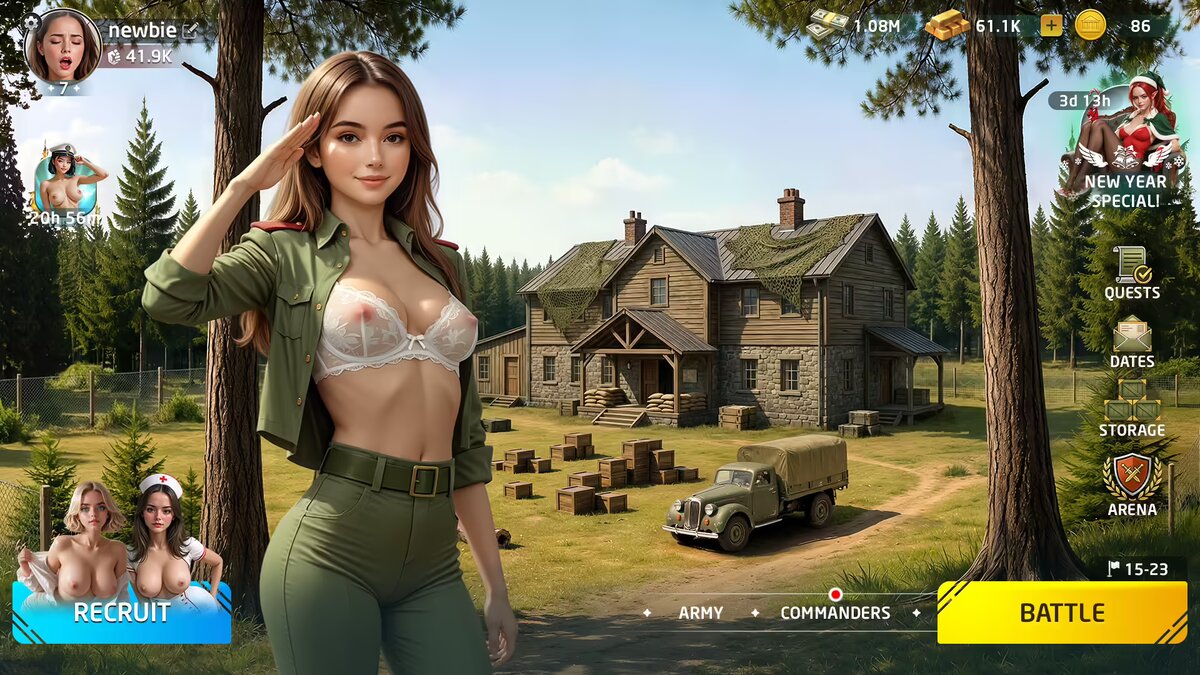 Hauptmenü von Lust Frontiers
